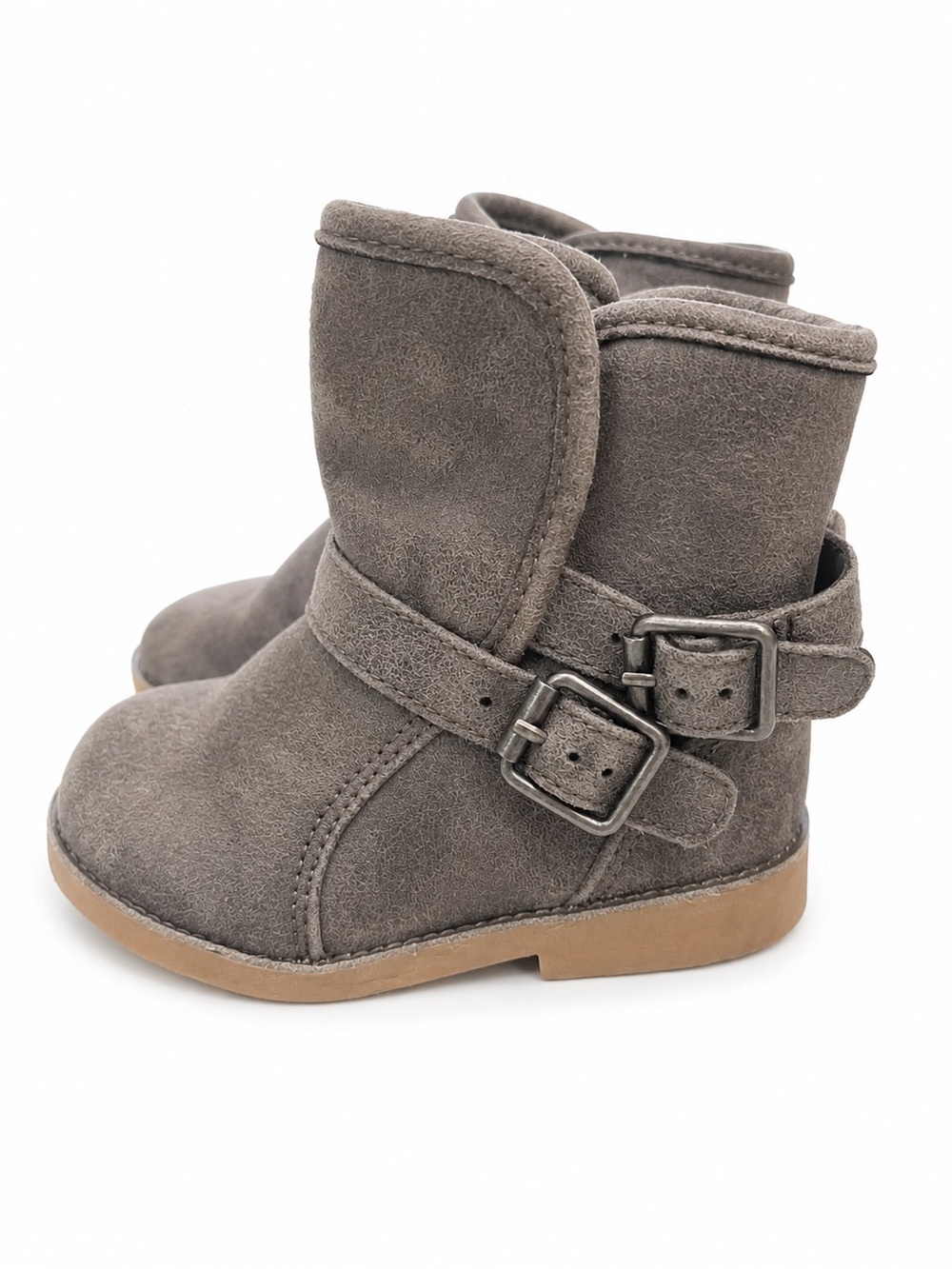 Girls Gray Children’s Place  Suede Double-Buckle Ankle Boots